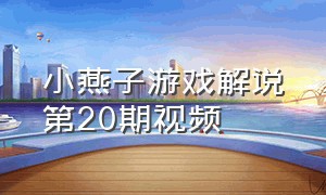 小燕子游戏解说第20期视频