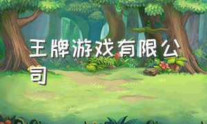 王牌游戏有限公司（杭州游戏有限公司官网）