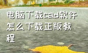 电脑下载cad软件怎么下载正版教程