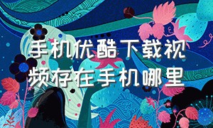 手机优酷下载视频存在手机哪里