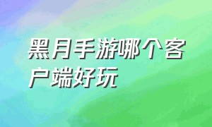 黑月手游哪个客户端好玩（黑月手游哪个客户端好玩一点）