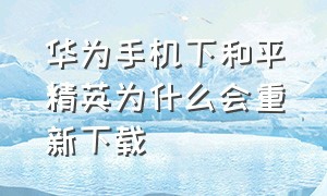 华为手机下和平精英为什么会重新下载（华为手机下和平精英为什么会重新下载安装）