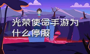 光荣使命手游为什么停服