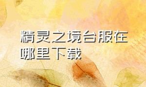 精灵之境台服在哪里下载