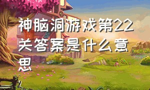 神脑洞游戏第22关答案是什么意思（神脑洞游戏第243关答案是什么）