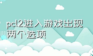 pcl2进入游戏出现两个选项（为什么pcl2启动游戏版本不规范）