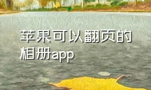 苹果可以翻页的相册app（苹果3d立体翻页相册app免费）