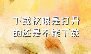 下载权限是打开的还是不能下载（下载权限是打开的还是不能下载软件）