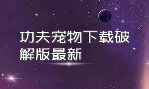 功夫宠物下载破解版最新