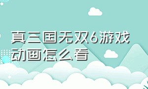 真三国无双6游戏动画怎么看