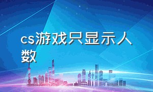 cs游戏只显示人数（cs游戏只显示人数怎么办）