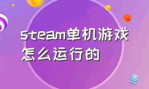 steam单机游戏怎么运行的