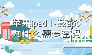 苹果ipad下载app为什么需要密码（苹果ipad怎么设置下载app需要密码）