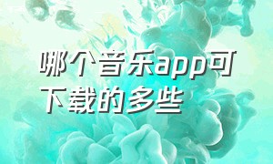 哪个音乐app可下载的多些