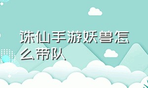 诛仙手游妖兽怎么带队（诛仙手游妖兽魂玉怎么用）