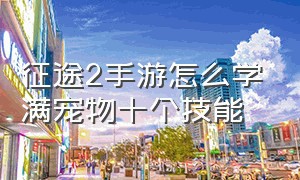 征途2手游怎么学满宠物十个技能