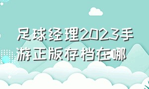 足球经理2023手游正版存档在哪