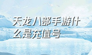 天龙八部手游什么是充值号（天龙八部手游荣耀版官网）