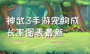 神武3手游宠物成长率图表最新（神武3手游宠物成长率图表最新攻略）