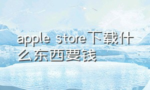 apple store下载什么东西要钱（apple store无法下载什么原因）