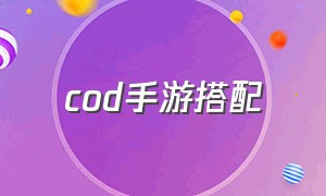 cod手游搭配（cod手游适合新手）