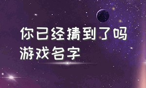 你已经猜到了吗游戏名字（什么游戏名字让对面听了吓死）