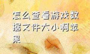 怎么查看游戏数据文件大小啊苹果（苹果下载的游戏文件怎么打开）