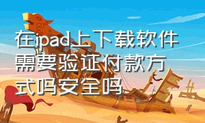 在ipad上下载软件需要验证付款方式吗安全吗