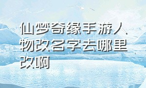 仙梦奇缘手游人物改名字去哪里改啊