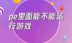 pe里面能不能运行游戏（pe模式下可以联网下载吗）