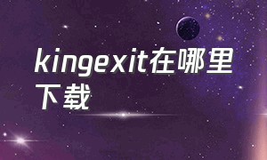 kingexit在哪里下载（kingexit完整汉化版安卓）