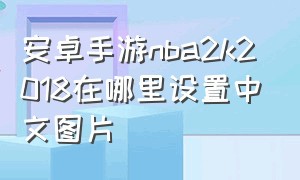 安卓手游nba2k2018在哪里设置中文图片