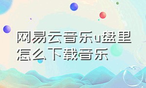 网易云音乐u盘里怎么下载音乐（网易云音乐怎么转换成mp3格式）