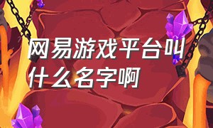 网易游戏平台叫什么名字啊