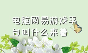 电脑网易游戏平台叫什么来着（电脑网易游戏平台叫什么来着啊）