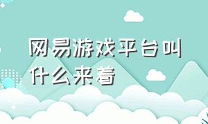 网易游戏平台叫什么来着（网易游戏平台为什么下架了）