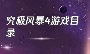 究极风暴4游戏目录（究极风暴4游戏目录改键）