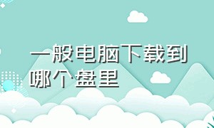 一般电脑下载到哪个盘里（电脑下载安装到哪个盘）