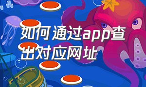 如何通过app查出对应网址（如何通过app查出对应网址）