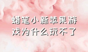 蜡笔小新苹果游戏为什么玩不了