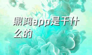 鼎鸿app是干什么的（鼎鸿app是干什么的公司）