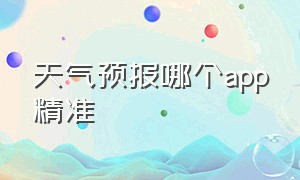 天气预报哪个app精准（苹果原装天气app下载）