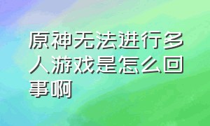 原神无法进行多人游戏是怎么回事啊