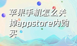 苹果手机怎么关掉appstore内购买