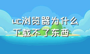 uc浏览器为什么下载不了东西（为什么uc浏览器下载不了文件）