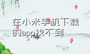 在小米手机下载的app找不到