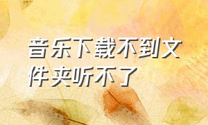 音乐下载不到文件夹听不了（下载的音乐在文件夹里放不出来）