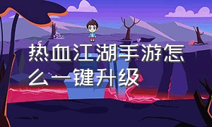 热血江湖手游怎么一键升级