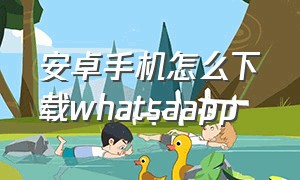 安卓手机怎么下载whatsaapp（安卓手机怎么下载推特）