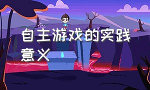 自主游戏的实践意义